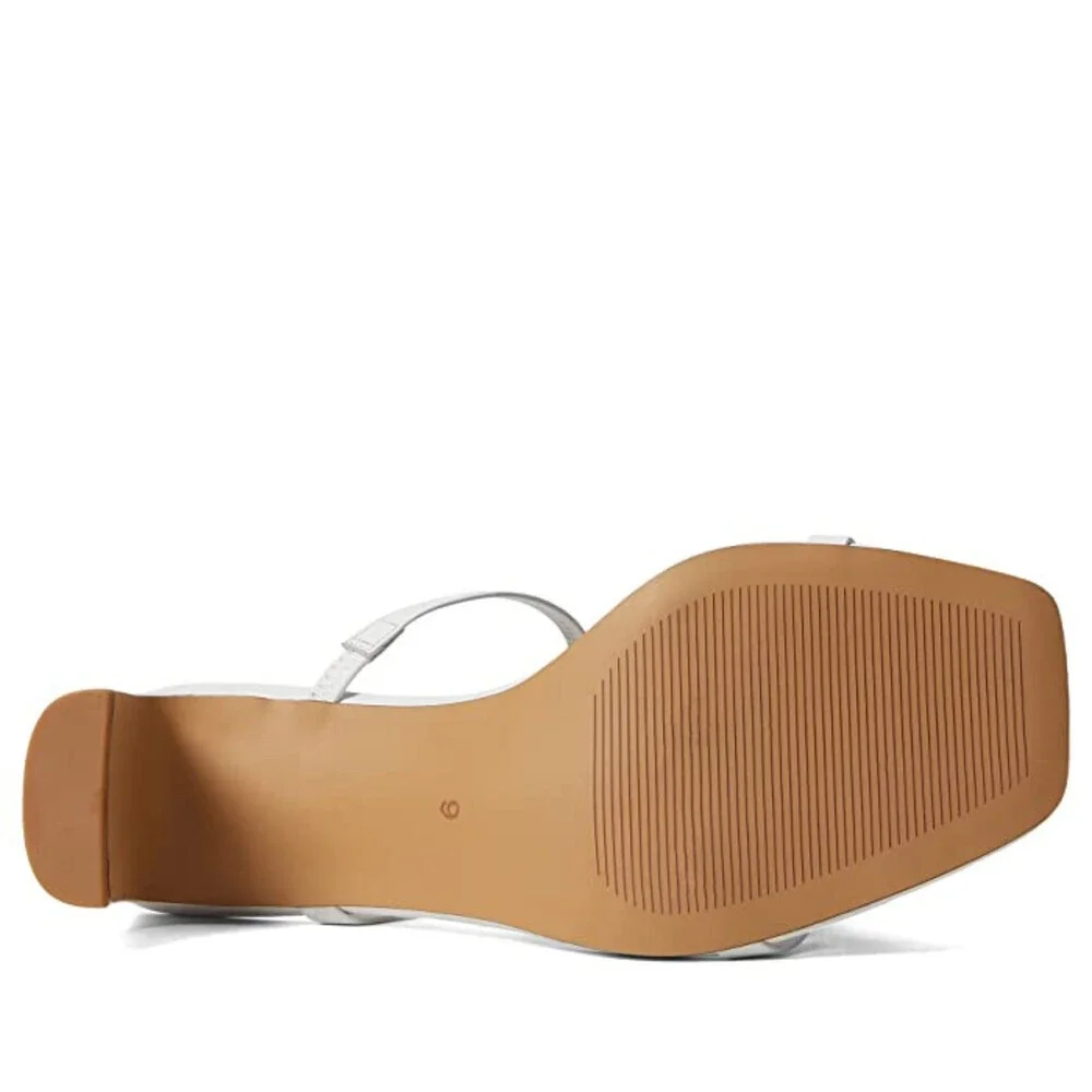 FARYL by Farylrobin Analisa Sandals Women's 13 White Leather Square Toe GAL1105